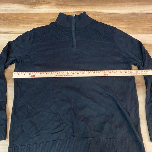 Banana Republic Sweater Mens XL Black 1/4 Zip Textured Pullover Vintage Y2K - Picture 7 of 9